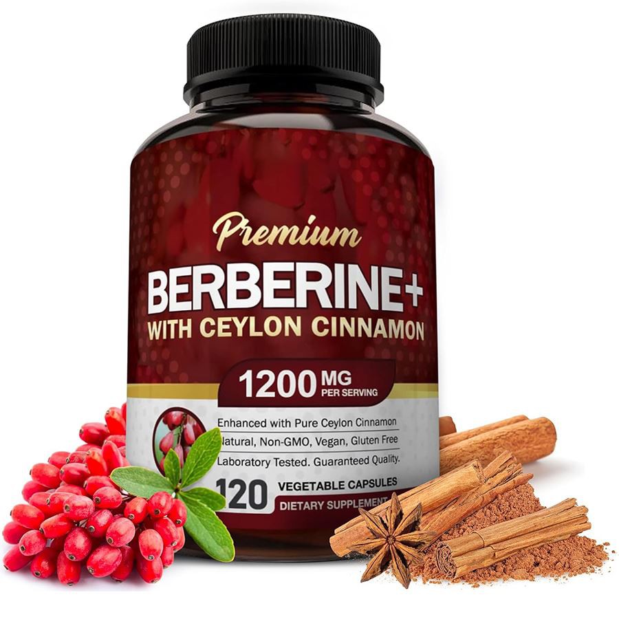 Ceylon Cinnamon Nature의 이중 행동 공식이있는 프리미엄 Berberine은 대사 전신 웰빙을위한