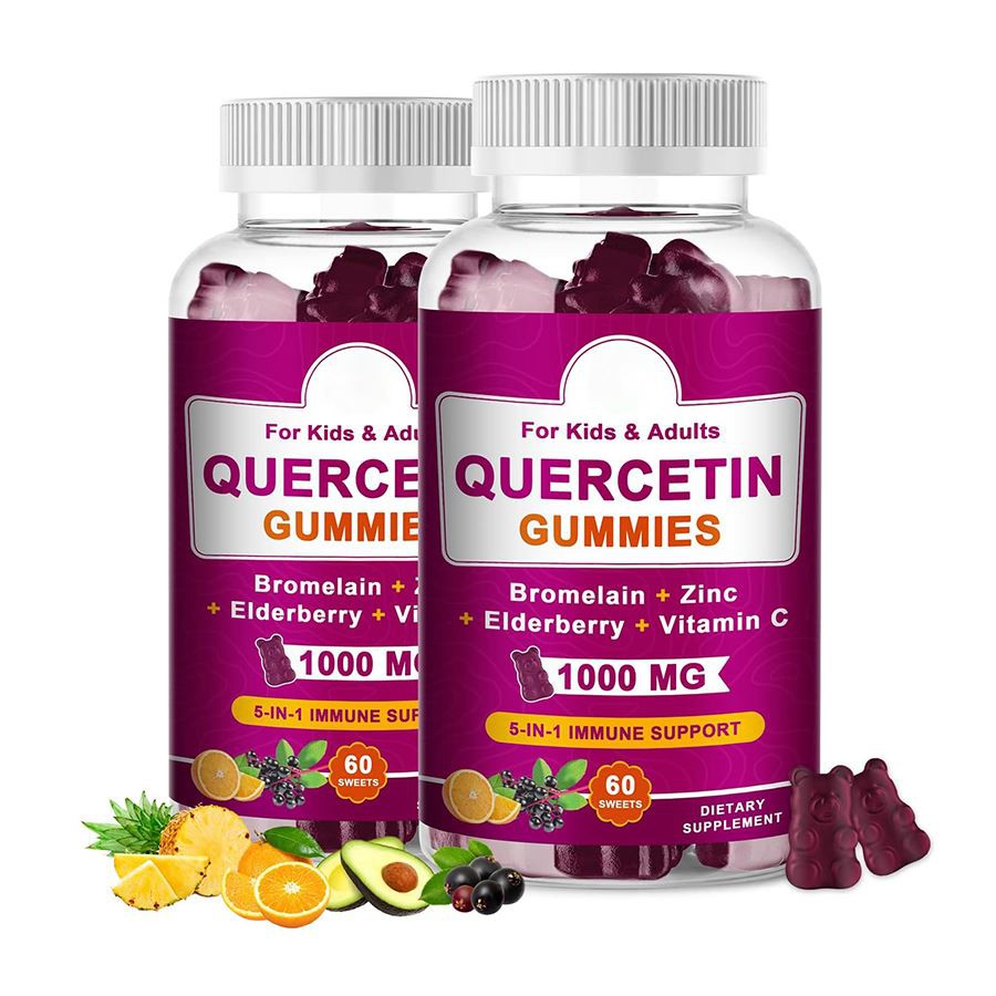 Quercetin Gummies 5 in 1 면역 지지대 어린이 성인을위한 씹기