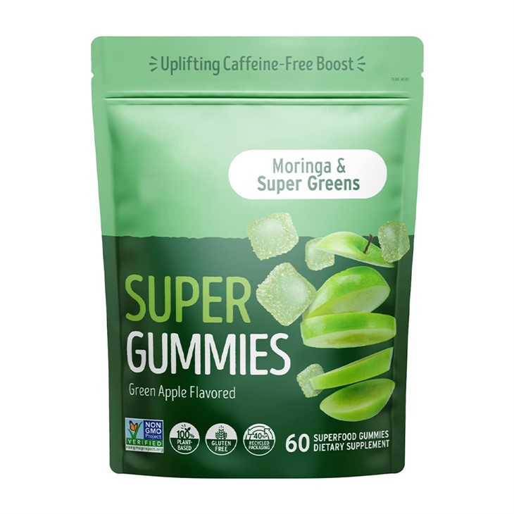 Supergummies 일상 활력을위한 영양소가 포장 된 식물성 검마