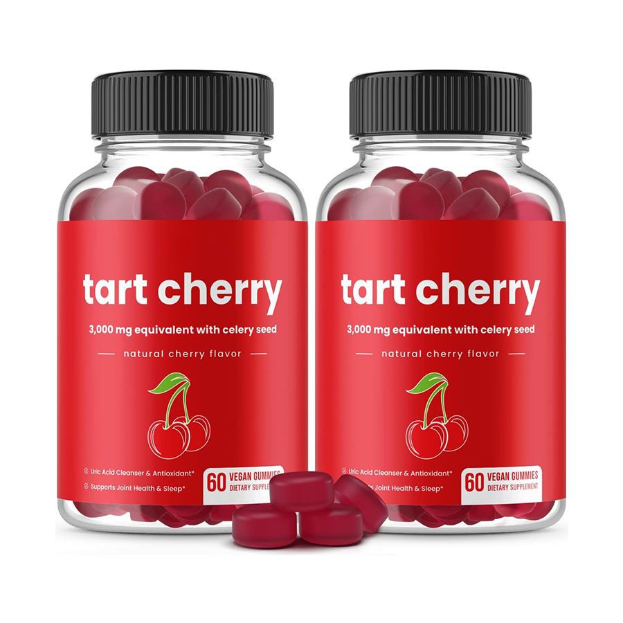 Tart Cherry & Celery Seed Bean Gummies 요산 건강 항산화 방어 및 일일 웰빙에 대한 자연 지원